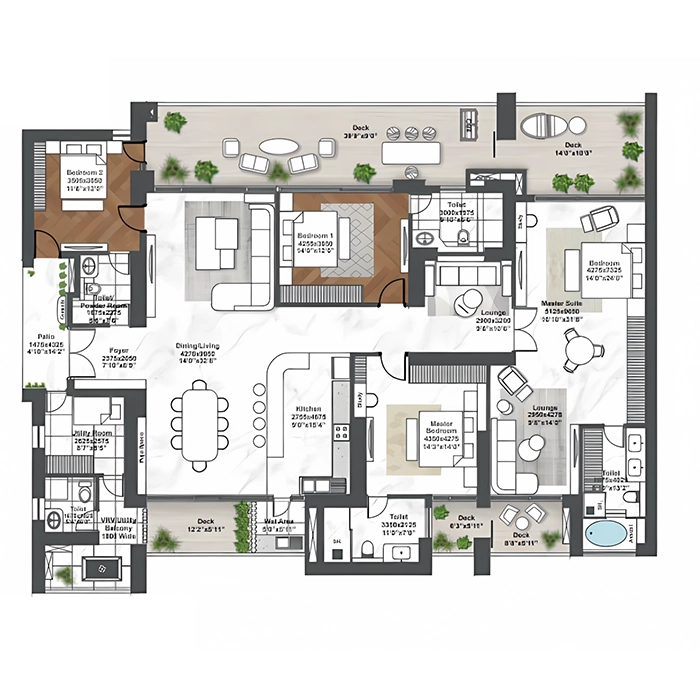 Elan The Emperor 4 BHK Floor Plan